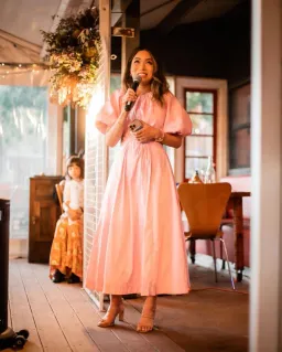 Aje Capucine Puff Sleeve Midi Dress Pink Size 6 / XS for rent on The Volte - image 10