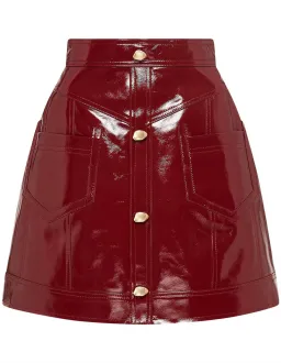 Aje Promenade Leather Pocket Skirt Russet Brown Size 10  for rent on The Volte - image 3