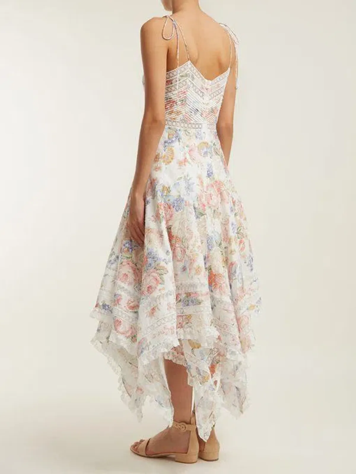 Zimmermann Bowie Pintuck Scarf Dress Floral Size 2/Au 12 - Image 2