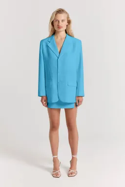 Henne Normie Jacket and Delfina Mini Skirt Set Blue Size M / Au 10 for rent on The Volte - image 1