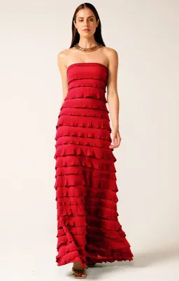 Sacha Drake Maddison Strapless Dress Red Size 14 for rent on The Volte - image 1