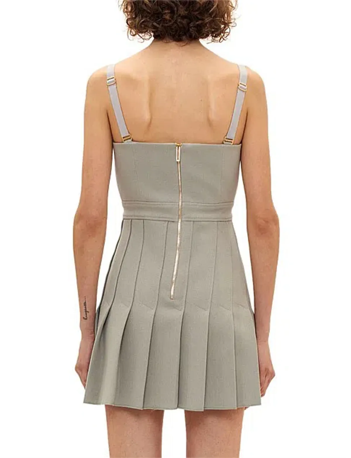 Dion Lee Column Pleated Mini Dress Green Size 8 - Image 5