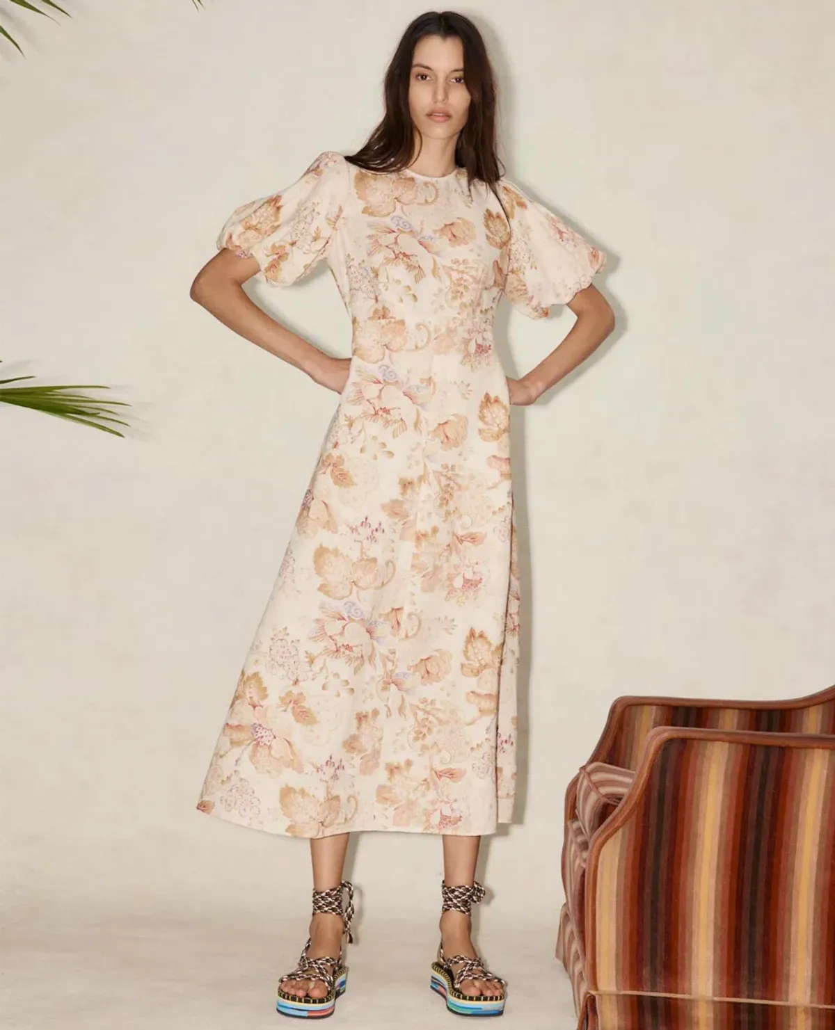 Alémais Philomena Midi Dress Print Size 12 - Image 1