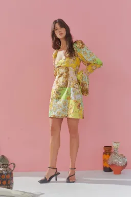 Alemais Matilde Puff Sleeve Mini Dress Multi Size 10 for rent on The Volte - image 1