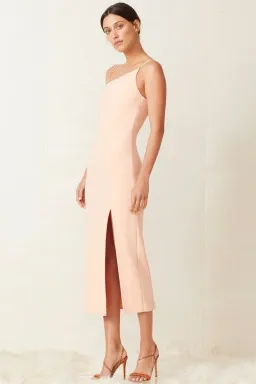 Bec & Bridge Ruby Asym Midi Dress in Peach Size 14 for rent on The Volte - image 2