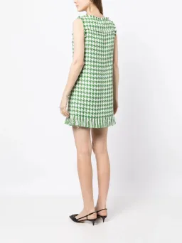 Leo Lin Blair Tweed Mini Dress in Emerald Size 8 for rent on The Volte - image 3