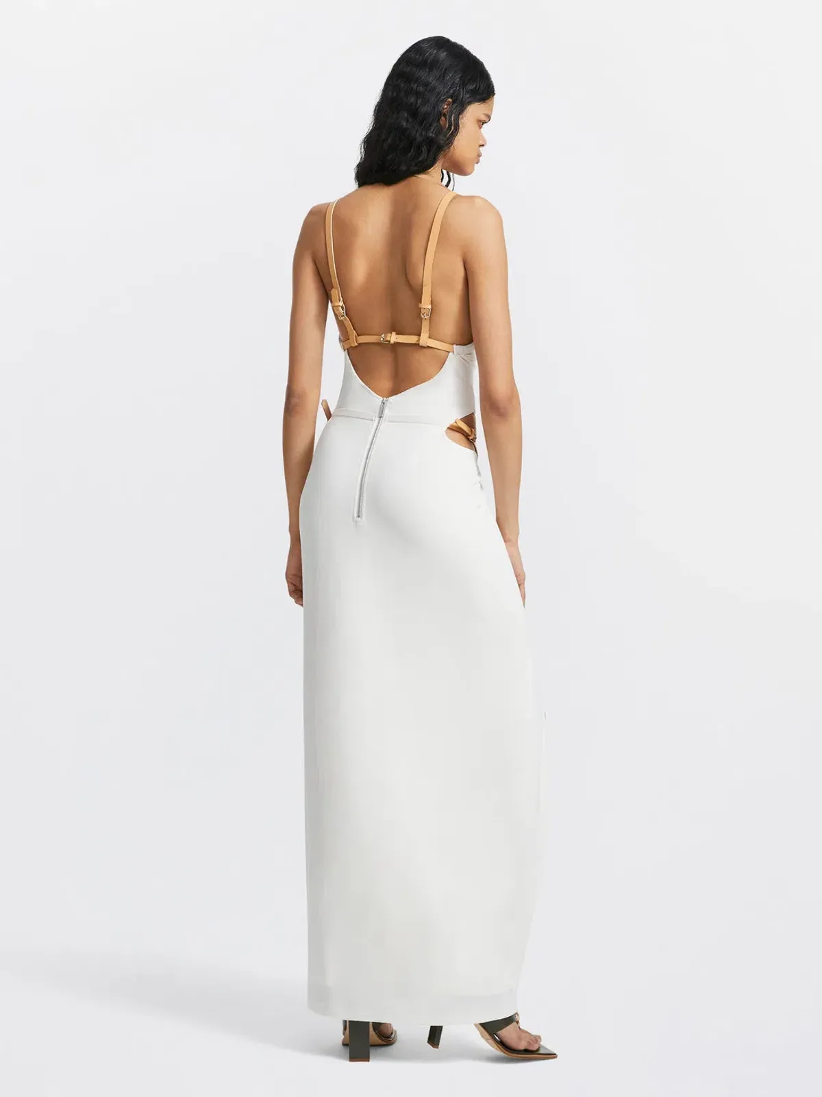 Dion Lee Bridle Gathered Dress White Size 6 / XS - Image 3