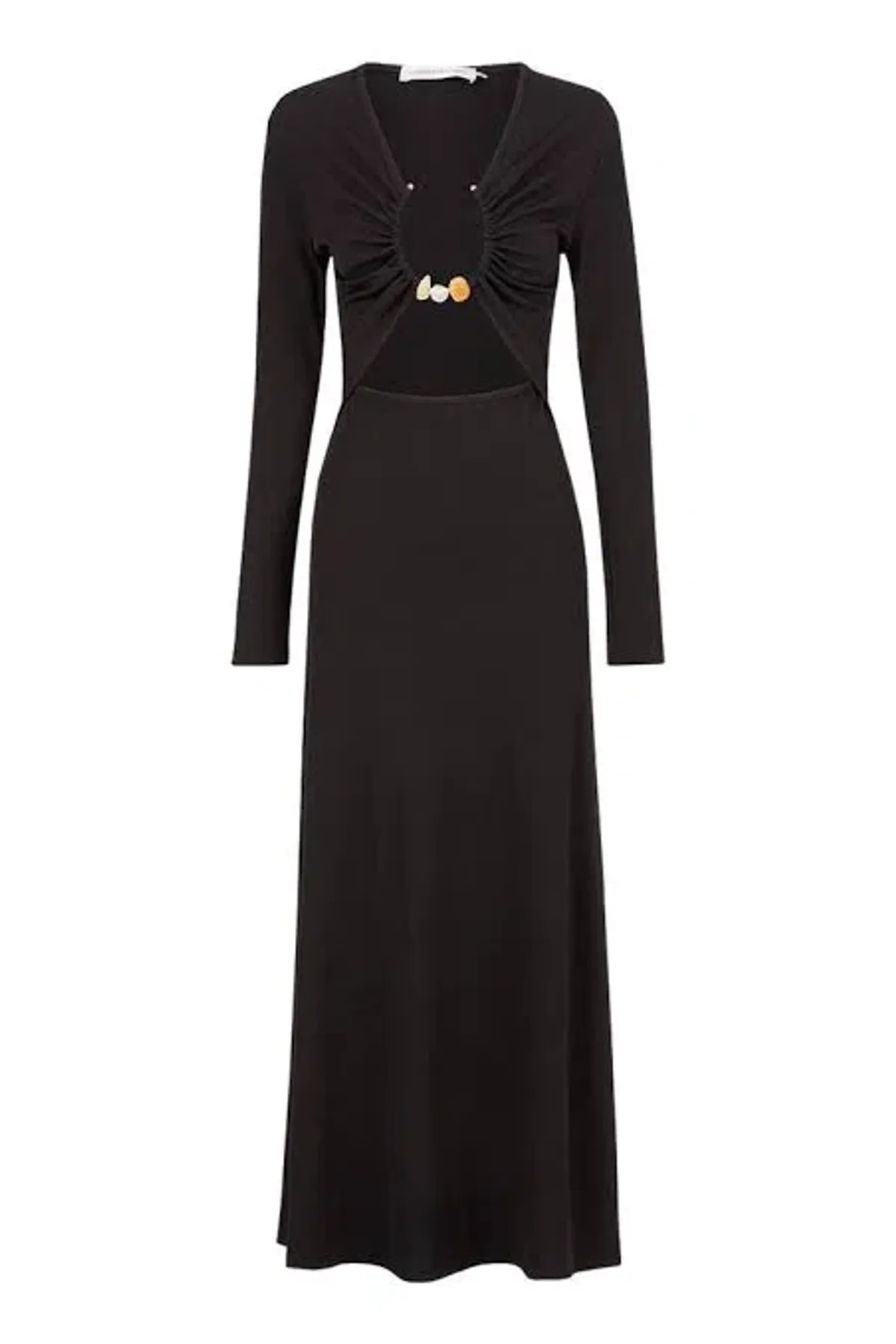 Christopher Esber Split Quartz Ruched Dress Black Size 8 - Image 4