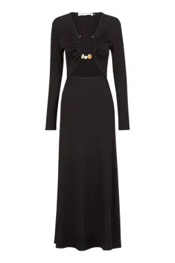 Christopher Esber Split Quartz Ruched Dress Black Size 8 for rent on The Volte - image 4