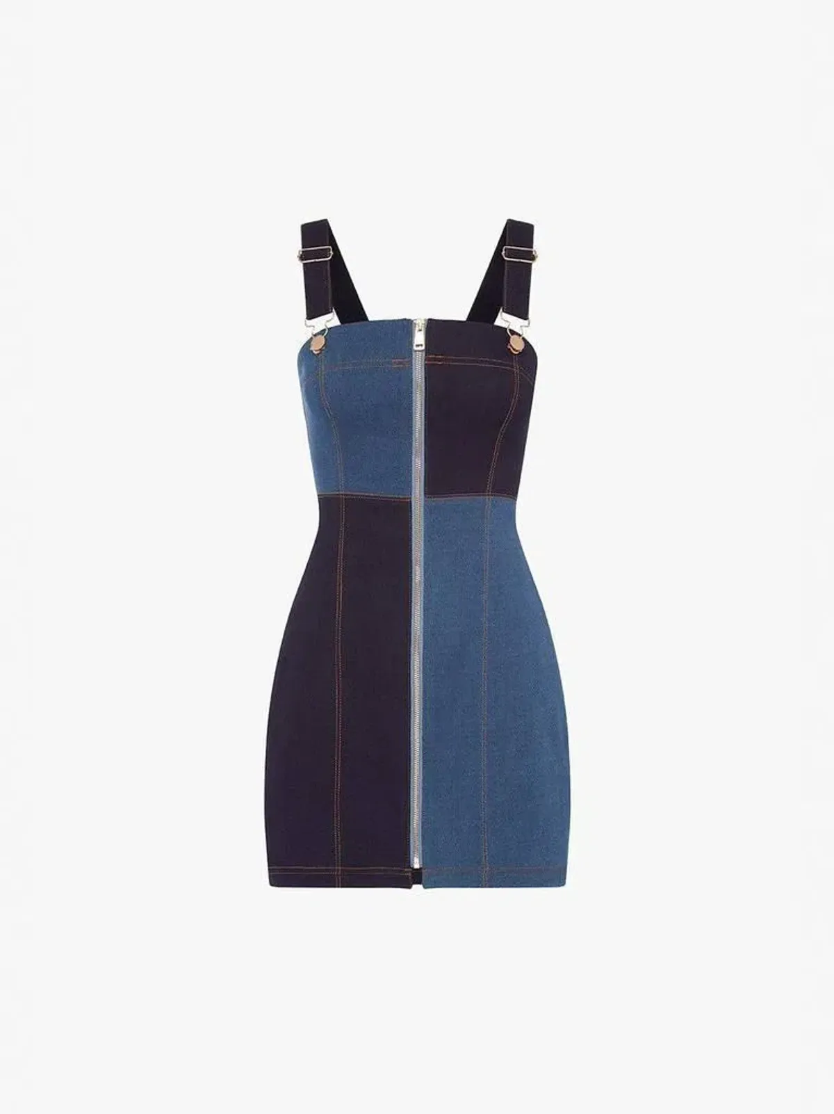 Alice McCall Hello It's Me Denim Patchwork Mini Dress Size 6 - Image 4