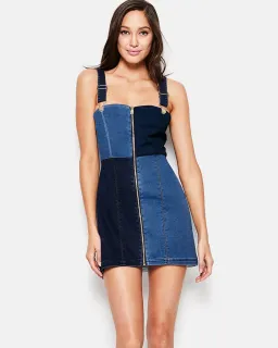 Alice McCall Hello It's Me Denim Patchwork Mini Dress Size 6 for rent on The Volte - image 2