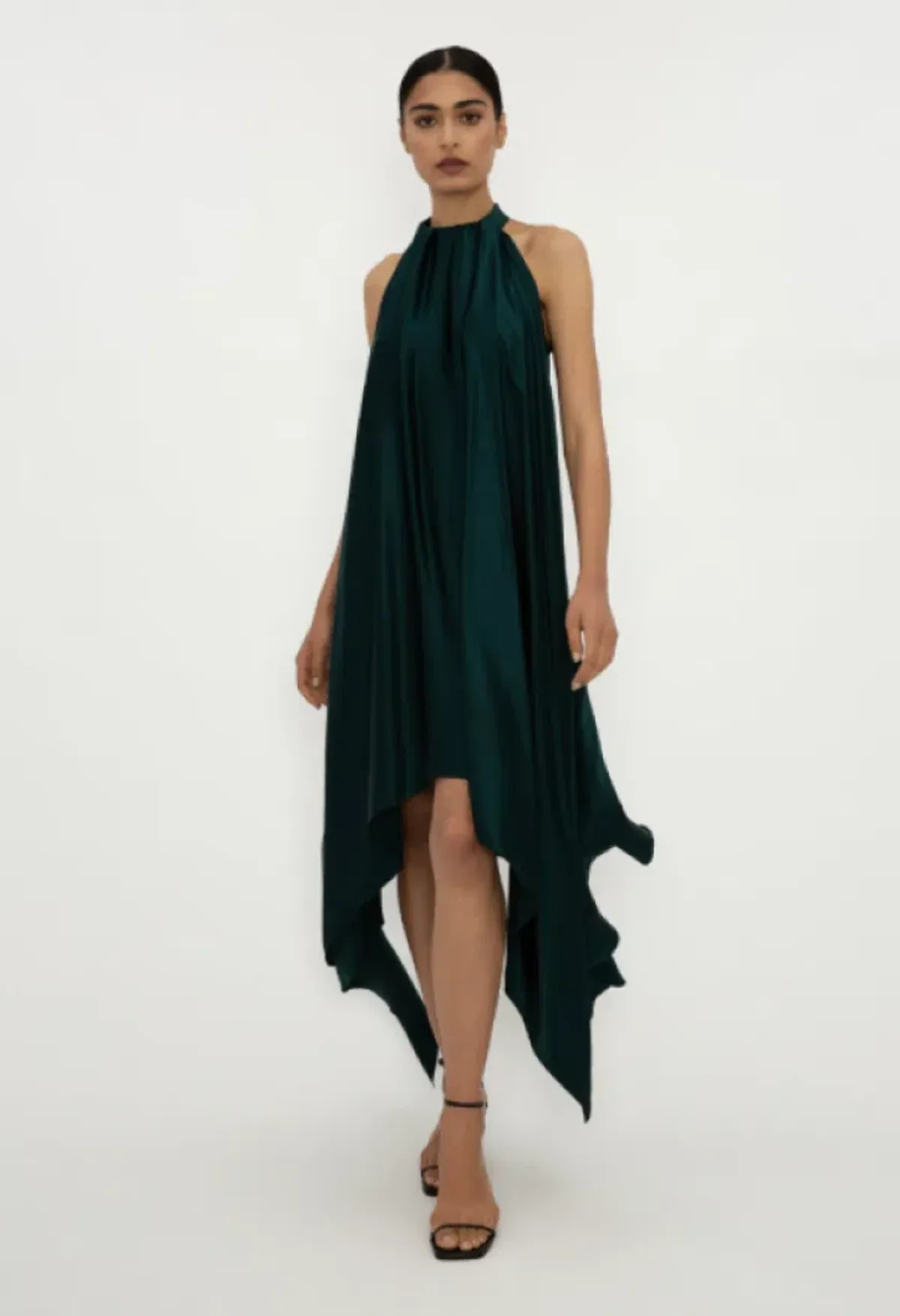 Bianca Spender Petrol Silk Isabella Dress Green Size 8 - Image 2