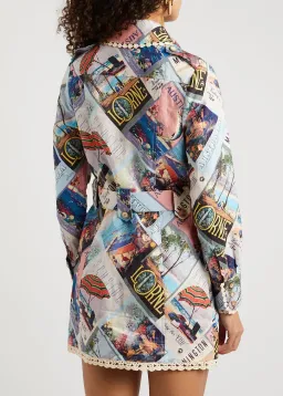 Zimmermann Postcard Shirt Mini Dress Small Poster Print Size 0P/Au 6 for rent on The Volte - image 2
