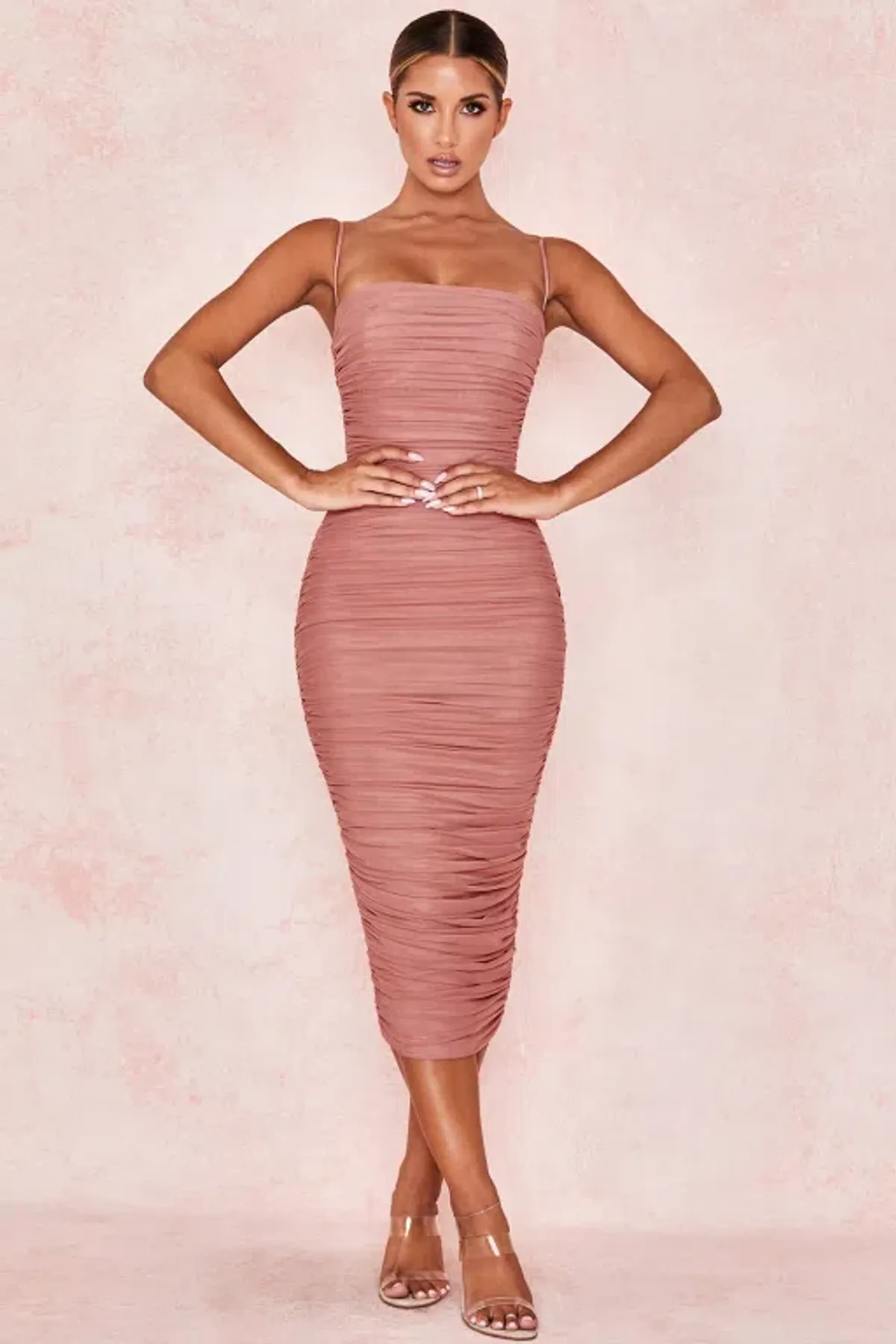House of CB Sirene Mesh Midi Dress Antique Rose Size S / Au 8  - Image 1