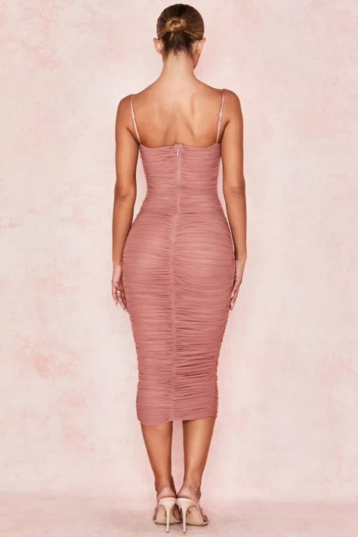 House of CB Sirene Mesh Midi Dress Antique Rose Size S / Au 8  - Image 4