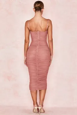 House of CB Sirene Mesh Midi Dress Antique Rose Size S / Au 8  for rent on The Volte - image 4