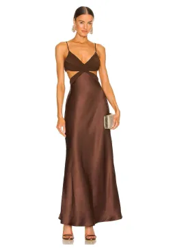 Bec & Bridge Nadia Twist Maxi Dress Chocolate Brown Size XS / AU 6 for rent on The Volte - image 1