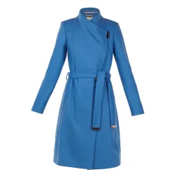 Ted Baker Sandra Wool Blend Wrap Coat Mid Blue Size 1 / Au 8 for rent on The Volte - image 4
