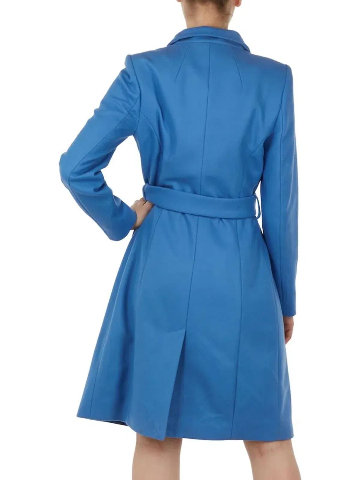 Ted Baker Sandra Wool Blend Wrap Coat Mid Blue Size 1 / Au 8 - Image 3