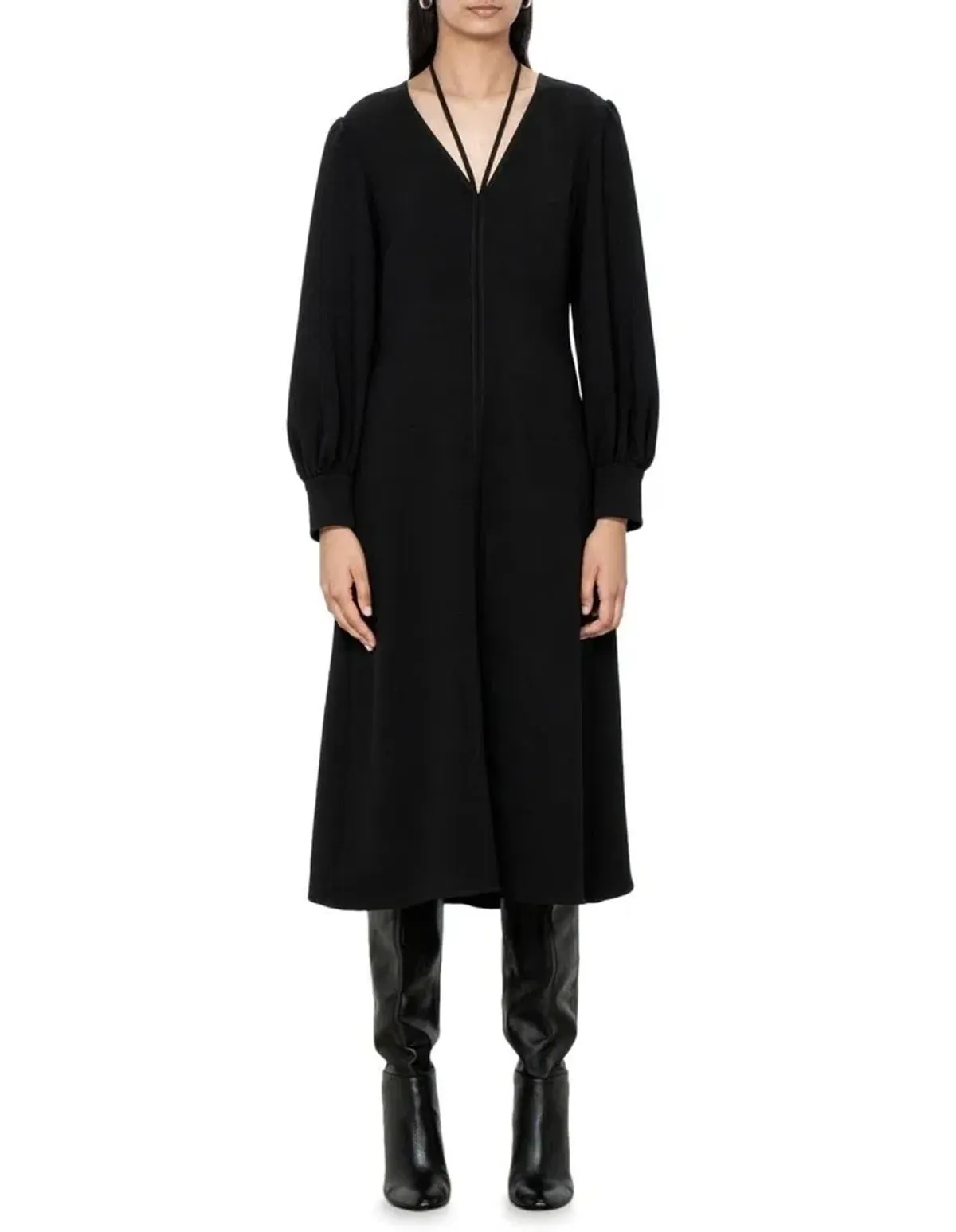 Veronika Maine Eco Crepe Midi Dress Black Size 6 - Image 1