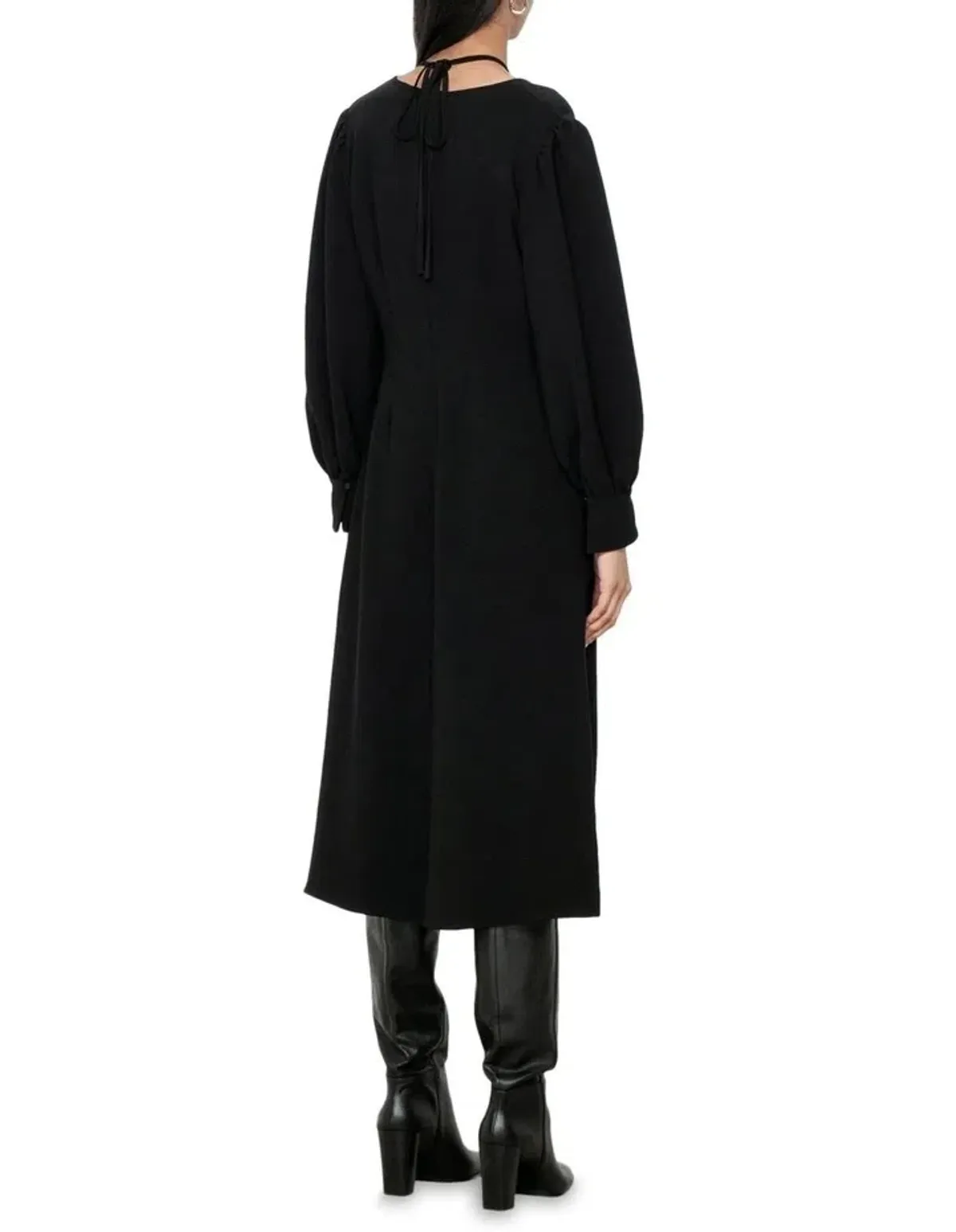 Veronika Maine Eco Crepe Midi Dress Black Size 6 - Image 3