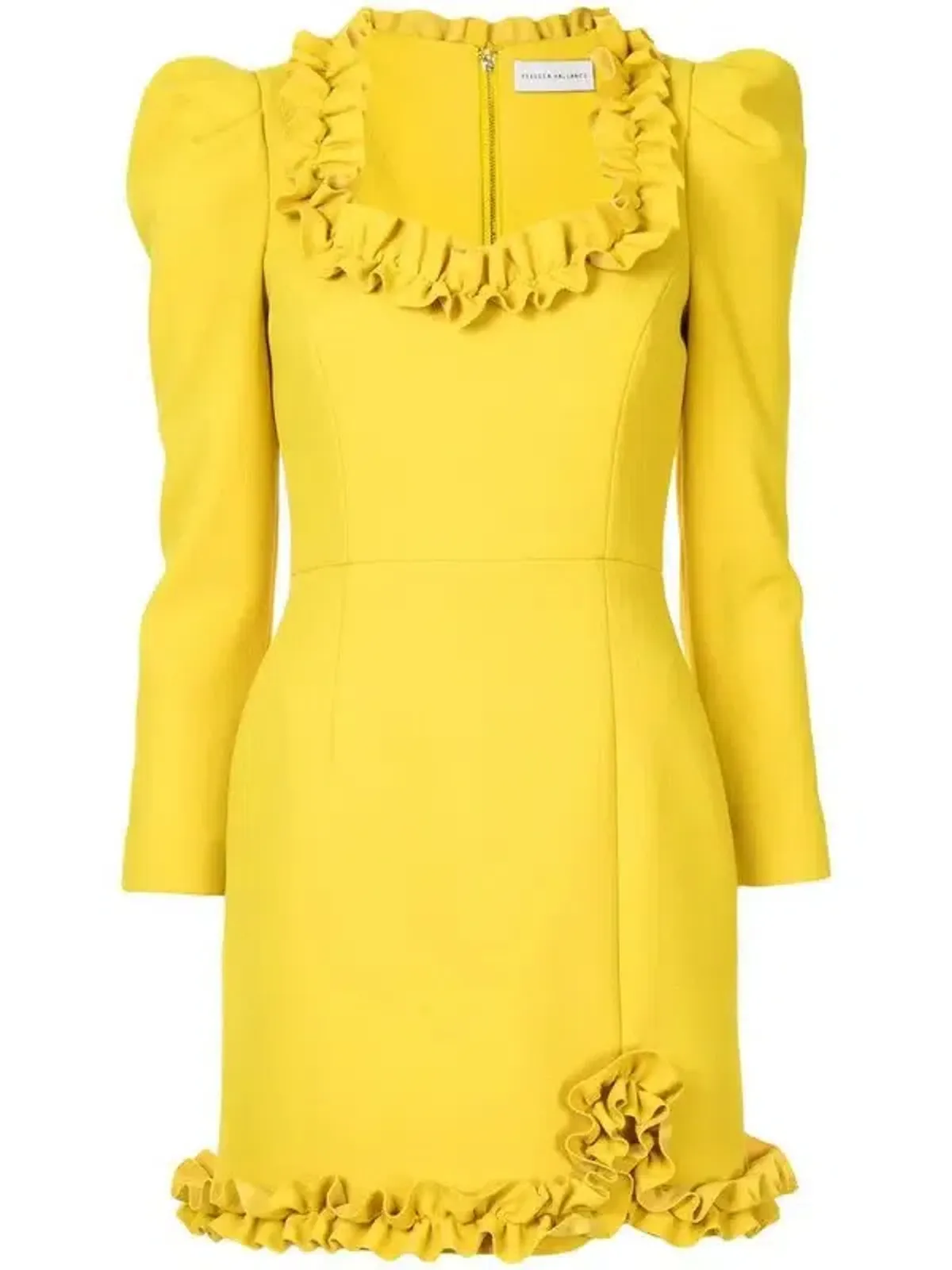 Rebecca Vallance Baci Long Sleeve Mini Dress Yellow Size 12 - Image 3