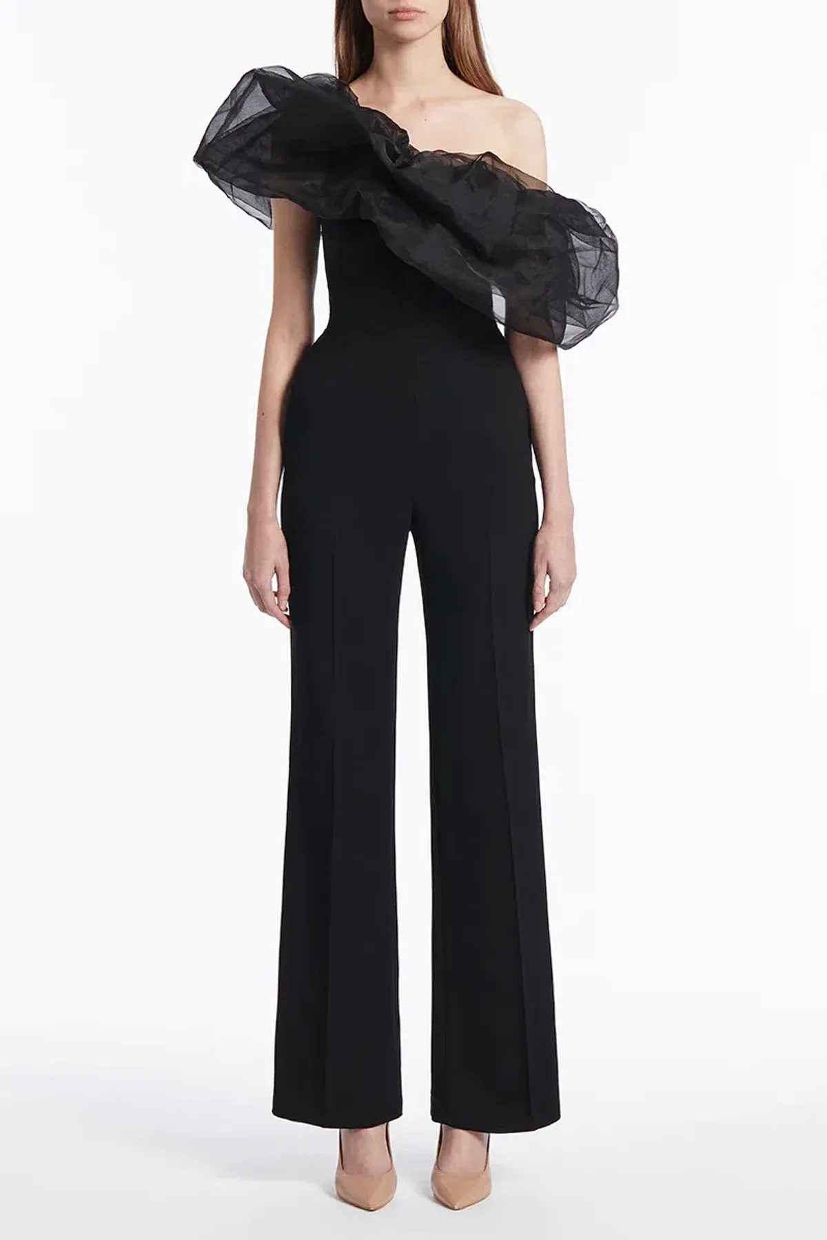 Carla Zampatti Crepe Strapless Jumpsuit Black Size XS / Au 6 - Image 3