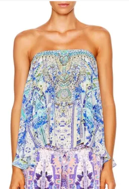 Camilla Porcelain Paradise Strapless Top Size 10 for rent on The Volte - image 3