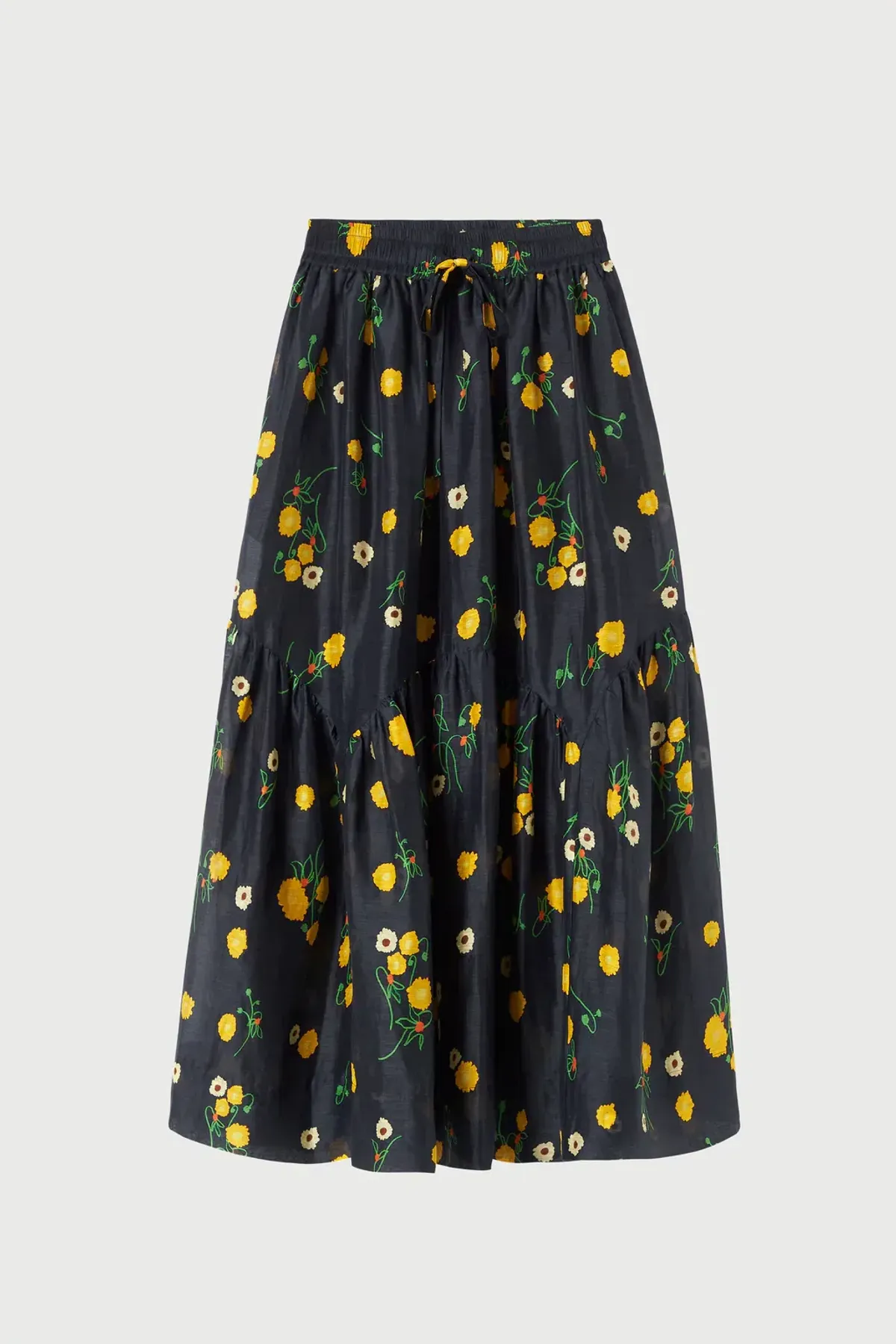 Lee Mathews Ketty Maxi Skirt in Navy Floral Size 1/Au 8 - Image 6