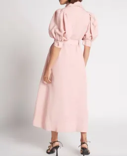 Aje Madeleine Belted Midi Dress Dusty Pink Size 16 for rent on The Volte - image 2