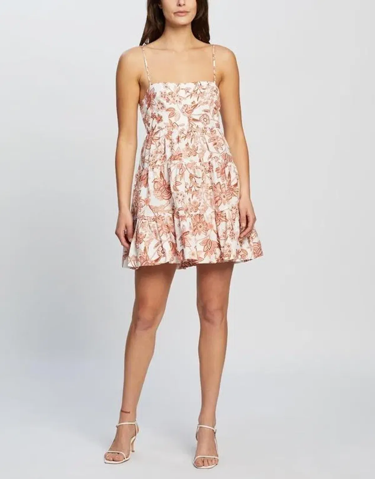 Shona Joy Carolina Tiered Mini Dress Multi/Floral Size 10 - Image 1
