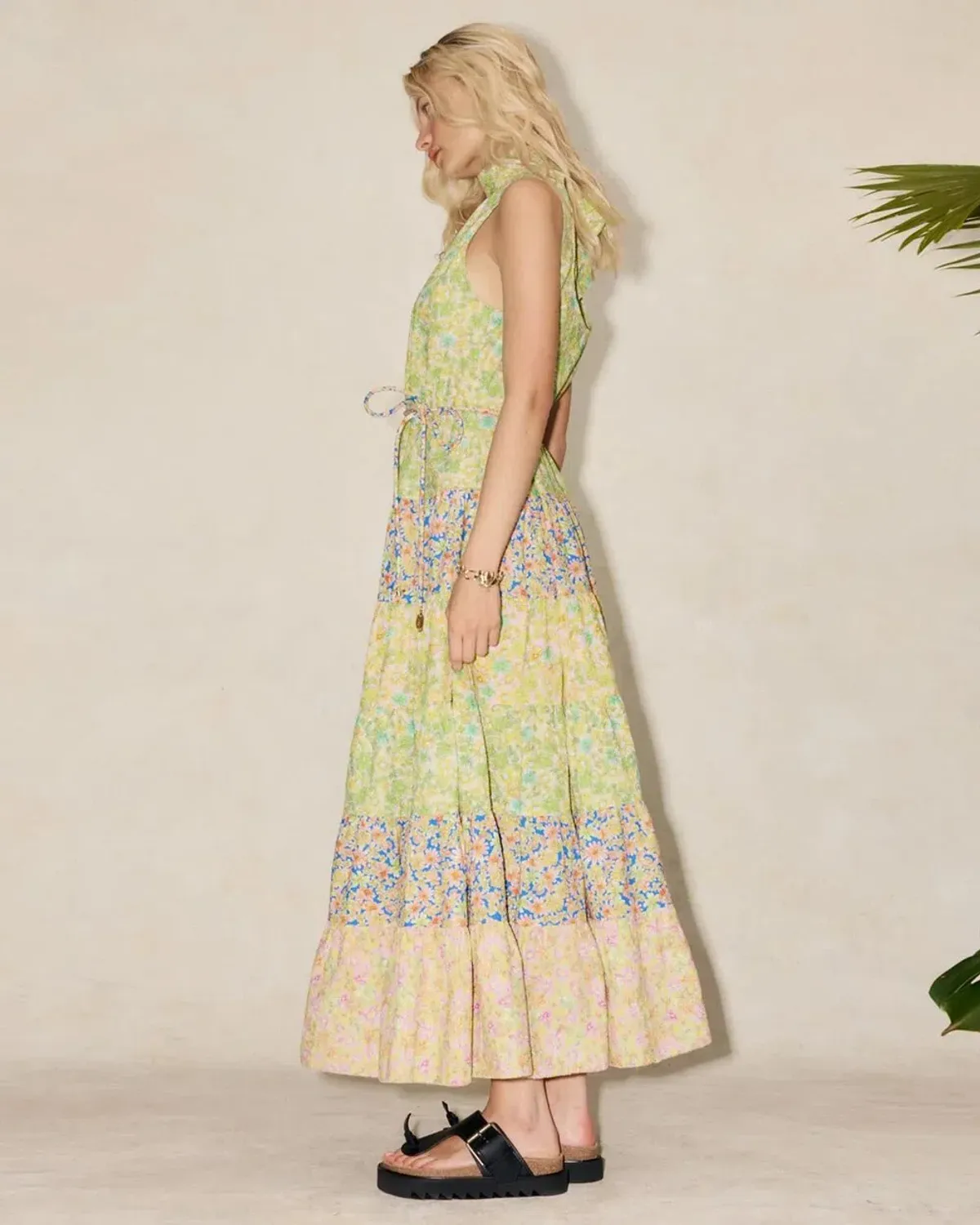 Alemais Daisy Spliced Midi Dress Multi Size 14 - Image 3