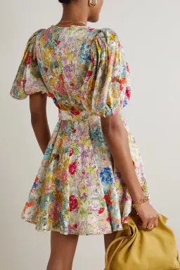 Zimmermann The Clover Panelled Mini Dress in Spliced Multi Floral Size 2 / Au 12 for rent on The Volte - image 2