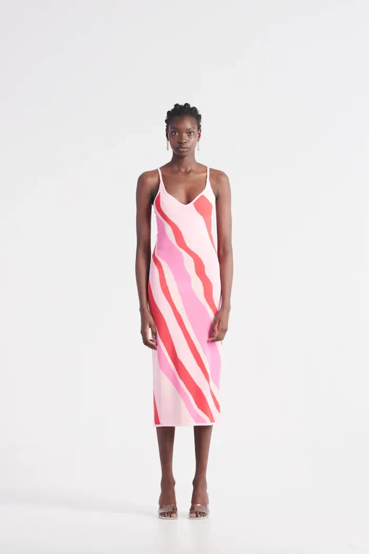St Cloud Margarita Wave Knit Midi Dress Pink Size XS / Au 6 - Image 1