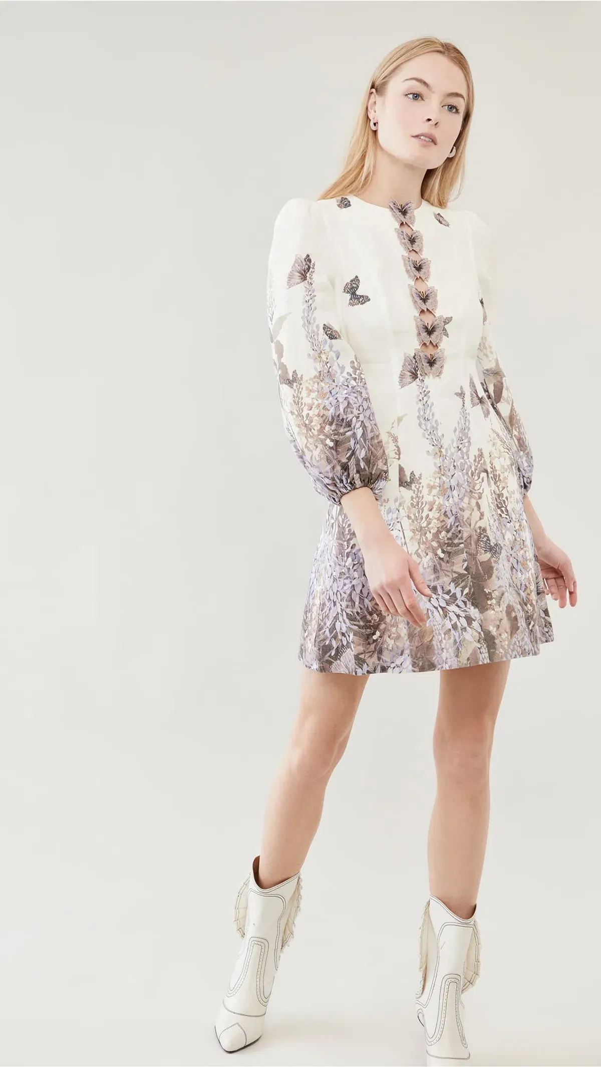 Zimmermann Luminous Butterfly Mini Dress Print Size 3/AU 14 - Image 3