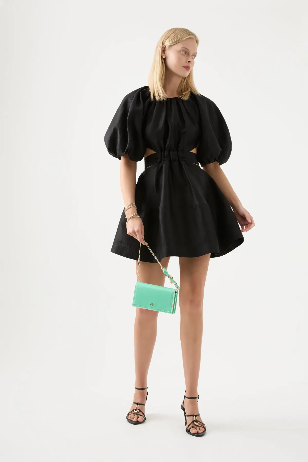 Aje Mimosa Cut Out Mini Dress Black Size 6 - Image 1