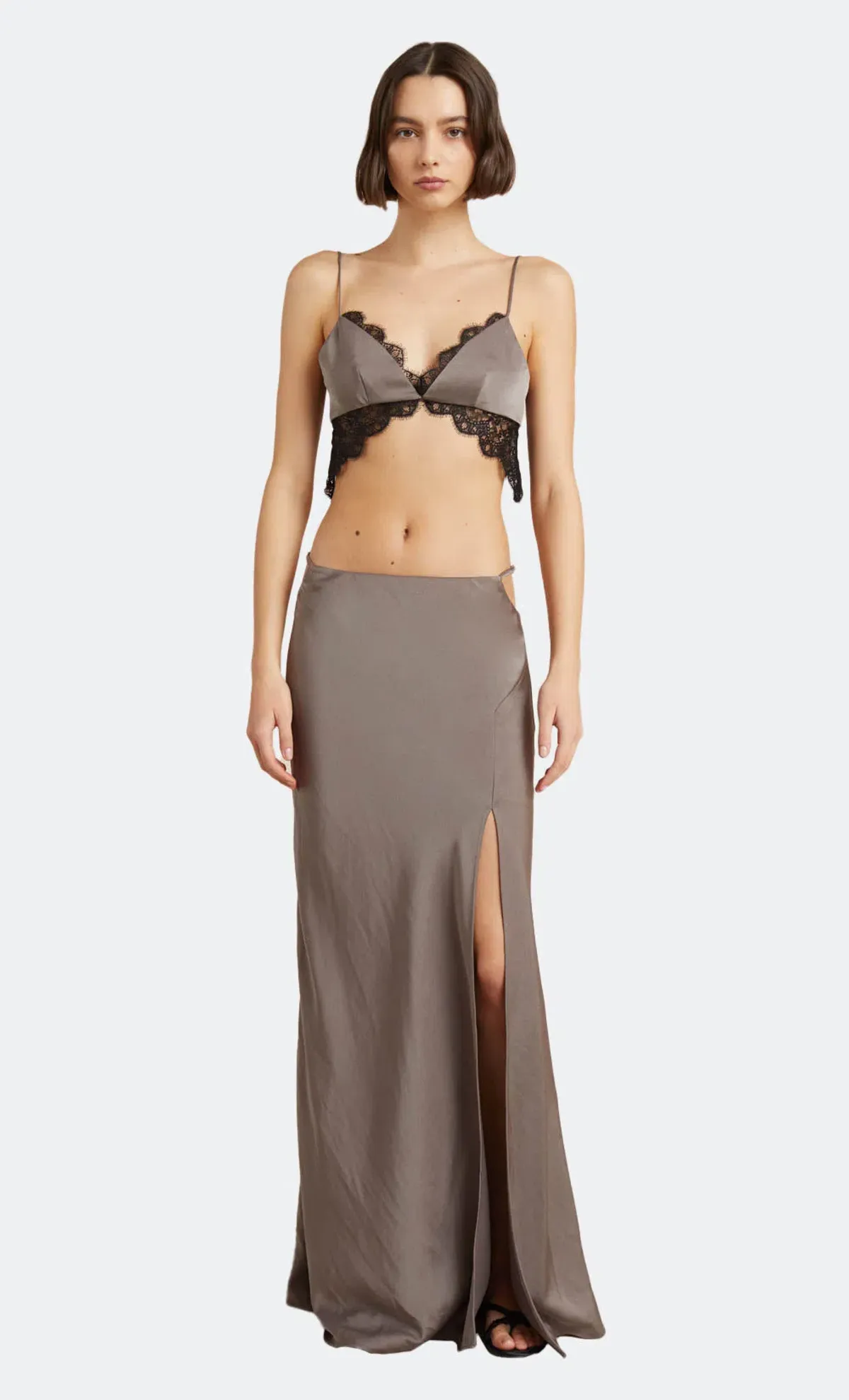 Bec & Bridge Camille Top & Maxi Skirt Set Pewter Size 6 - Image 3