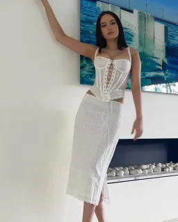 Miaou Mono Skirt & Deville Corset Set White Size 6 for rent on The Volte - image 2