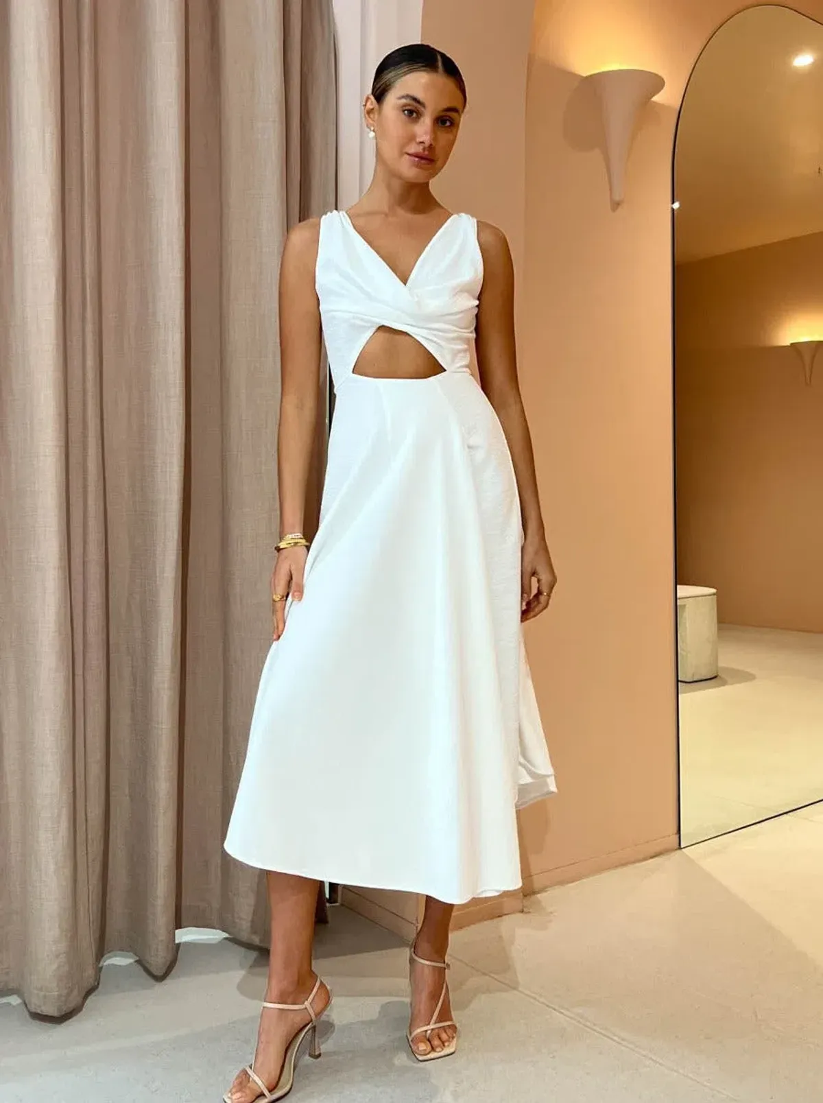 One Fell Swoop Marni Midi Dress in Pulsar White Size 10 - Image 1