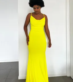 Gossip Gowns Ashleigh Floor Length Lemon Yellow Size 6 for rent on The Volte - image 1