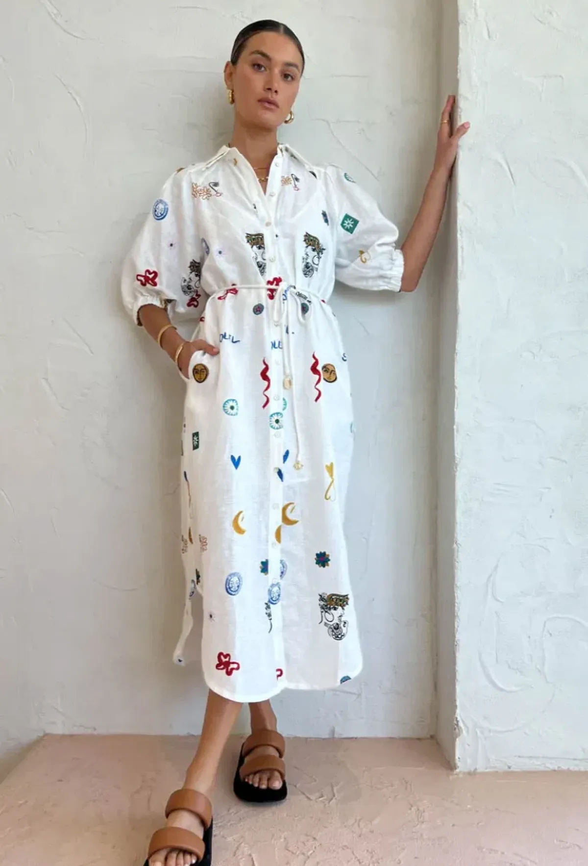 Alemais Soleil Embroidery Dress Print Size 10 - Image 1