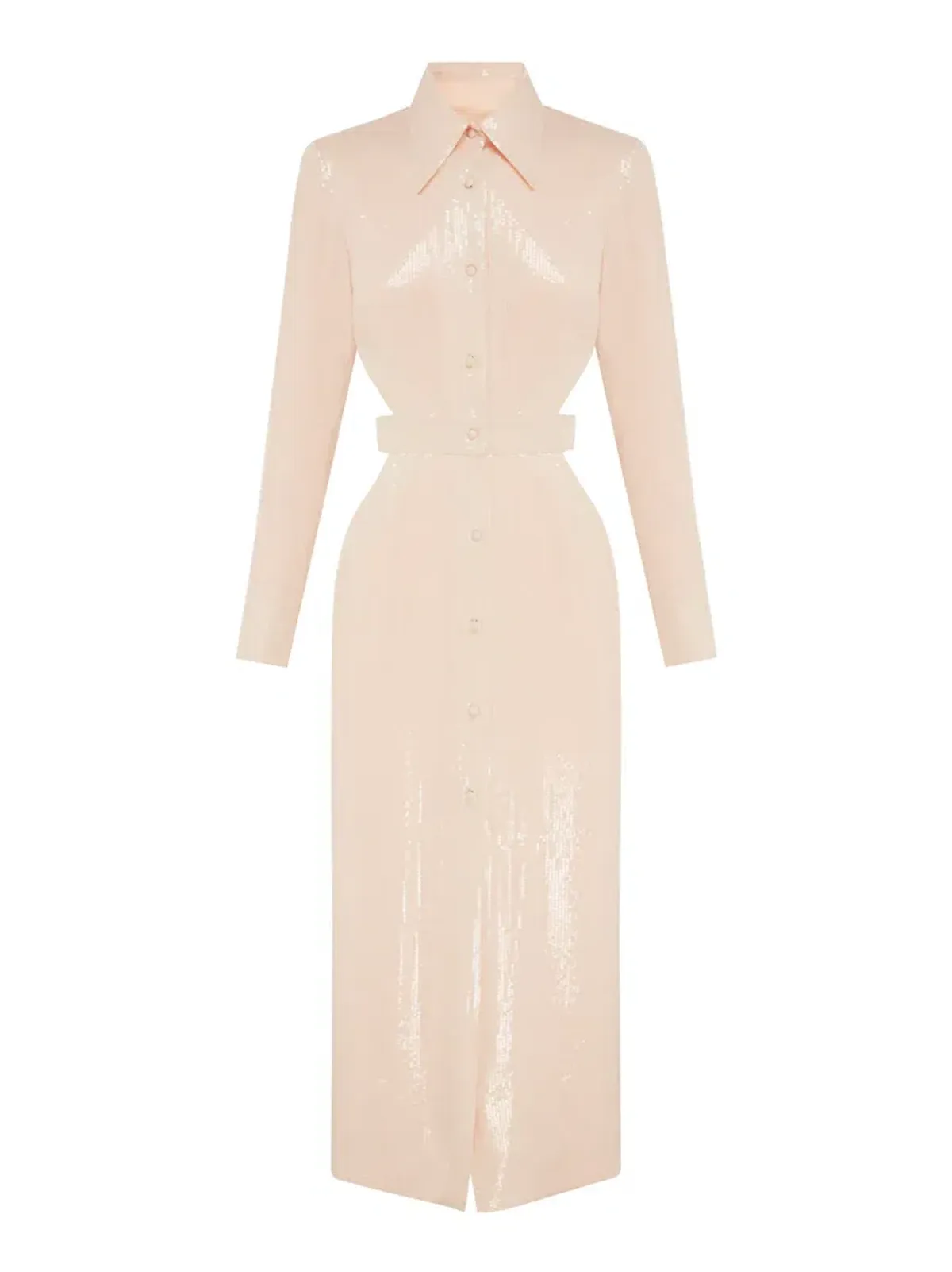 Alice McCall Night Sky Trench Dress Blush Pink Sequin Midi Dress Size 8 - Image 5