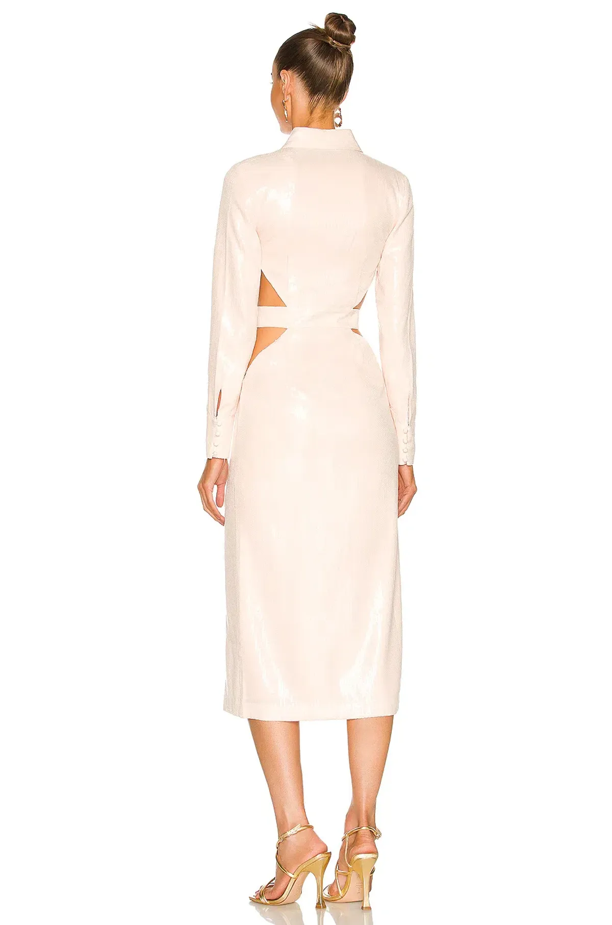 Alice McCall Night Sky Trench Dress Blush Pink Sequin Midi Dress Size 8 - Image 4