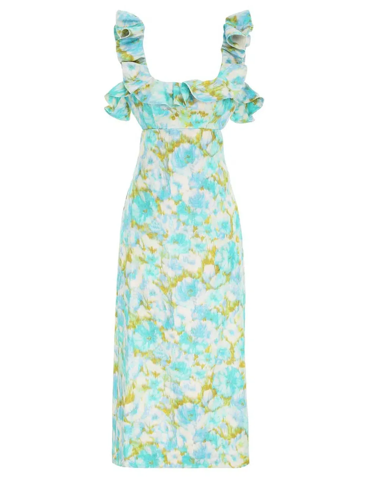 Zimmermann High Tide Frilled Midi Dress Floral Size 1/Au 10 - Image 5