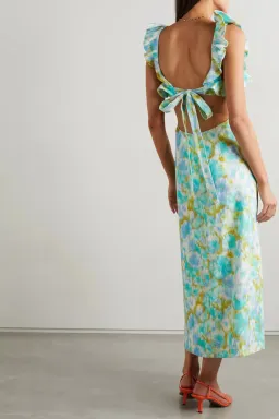 Zimmermann High Tide Frilled Midi Dress Floral Size 1/Au 10 for rent on The Volte - image 4