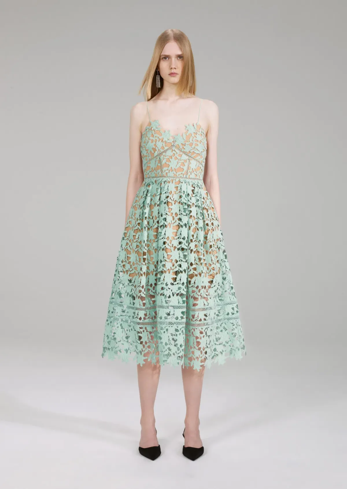 Self Portrait Azalea Midi Dress Mint Size 14 - Image 1