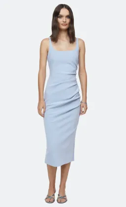 Bec & Bridge Karina Tuck Midi Dress Powder Blue Size 8 for rent on The Volte - image 1