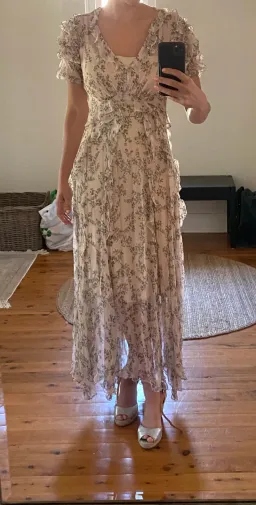 Rachel Gilbert Chiara Silk Floral Maxi Dress Size 1/Au 8 for rent on The Volte - image 3