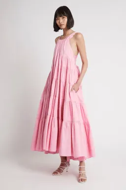 Aje Marguerite Tie Back Maxi Dress Pink Size 12 for rent on The Volte - image 2