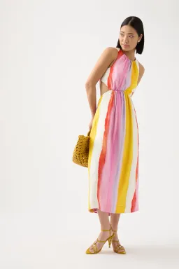 Aje Imagination Cut Out Midi Dress Multi Size 10 for rent on The Volte - image 1